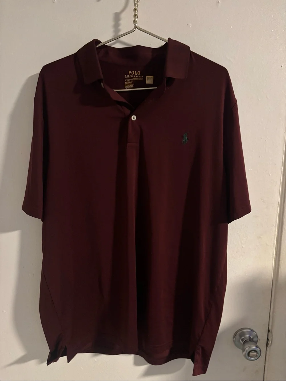 Polo Ralph Lauren Performance Classic Fit Polo Shirt Burgundy Men’s Large